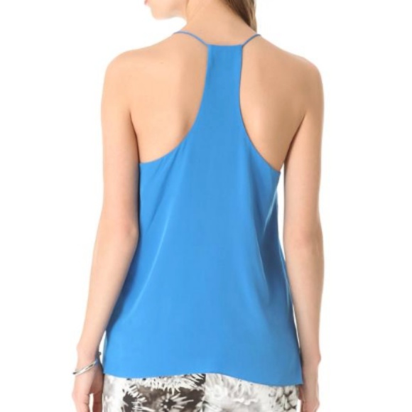 Tibi Blue Silk Solid Racerback - Picture 2 of 3